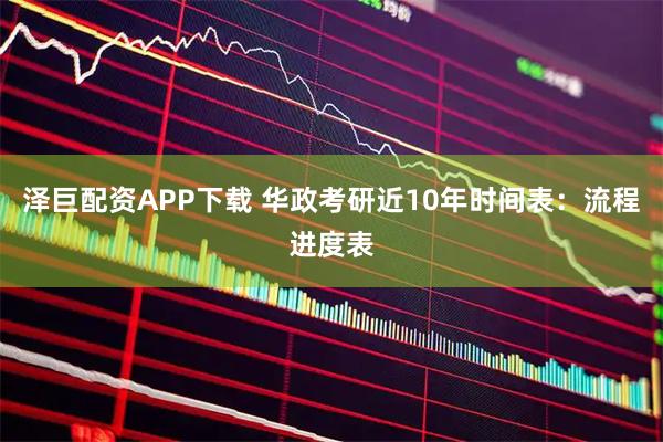 泽巨配资APP下载 华政考研近10年时间表：流程进度表
